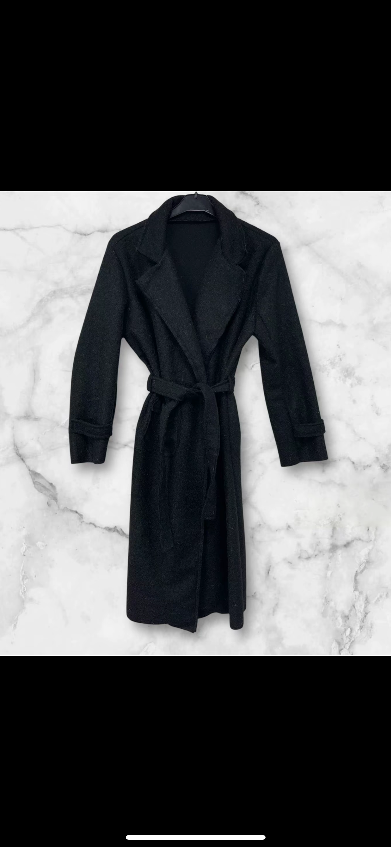 Long belted coat with belt and pockets